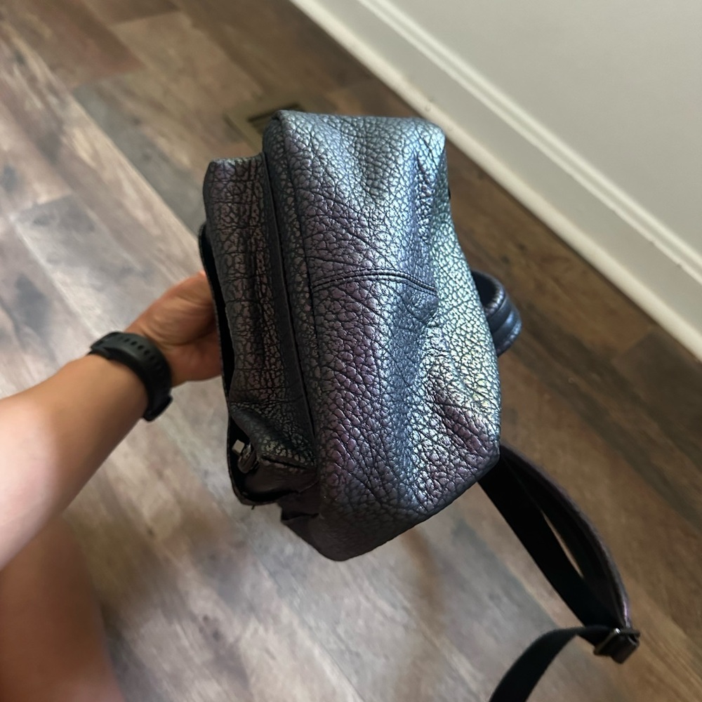 Coach Textured Black and Purple Backpack F24353 - Picture 6 of 7